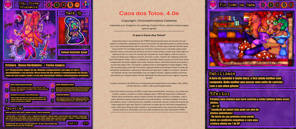Criação de RPGs de Mesa, TCGs e outros jogos :3